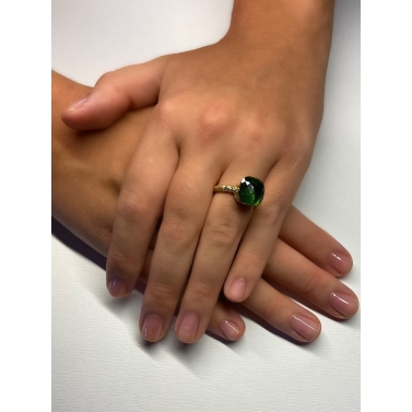 ANILLO CALOBRA ORO Y CUARZO